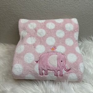 $39 🌙 Just One You Carters baby Blanket Pink Elephant BIRD polka dot CLEAN